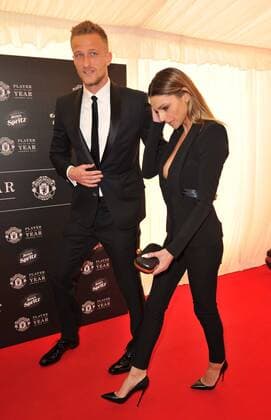 Anders Lindegaard and his wife, Misse Beqiri attending the Manchester United ManU Player Of The Year Awards 2015, at the Old Trafford in Manchester. MAY 19th 2015  SFLx151571