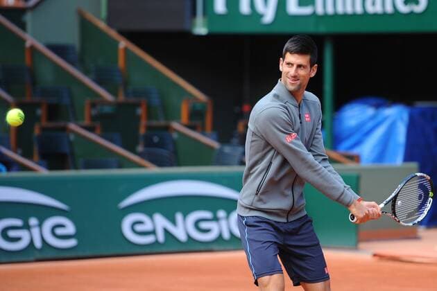 Aktuell Tennis, Grand Slam, French Open in Paris, Training Novak Djokovic (Ser) TENNIS : Tournoi de Roland Garros 2015 - 21 05 2015 TennisMagazine Panoramic 