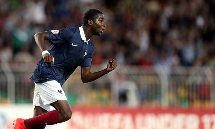 22.05.2015 Burgas(Bulgaria) Germany-France U17 U 17 Final European Championship EM Europameisterschaft men s football Odsonne Edouard France celebrate first goal :Str 