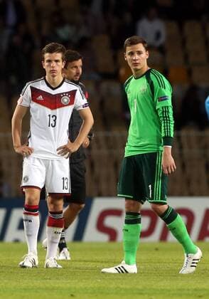 22.05.2015 Burgas(Bulgaria) Germany-France U17 U 17 Final European Championship EM Europameisterschaft men s football Daniel Nesseler(L) and Constantin Frommann(r) Germany :Str 