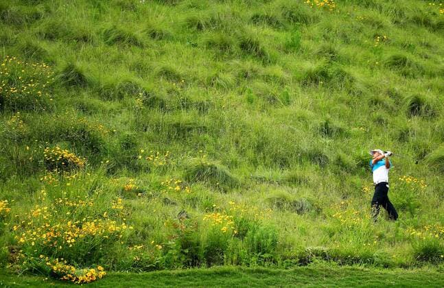 WUHAN, CHINA - MAY 22: (CHINA OUT) Yuan Tian of China in action during the second round match in 2015 Pingan Bank China Tour - PGA Golf Herren Tour China Series - United Investment Real Estate Wuhan Open at Yishan Golf Club on May 22, 2015 in Wuhan, Hubei province of China.  CFP467920023 