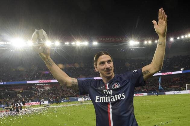 Aktuell Fußball, Frankreich, Ligue 1, Paris St Germain, PSG feiert 5. französische Meisterschaft Zlatan Ibrahimovic (PSG) FOOTBALL : PSG - Ligue 1 - 23 05 2015 JBAutissier Panoramic 