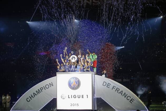 Aktuell Fußball, Frankreich, Ligue 1, Paris St Germain, PSG feiert 5. französische Meisterschaft - Ligue 1 - 23 05 2015 StephaneAllaman Panoramic 
