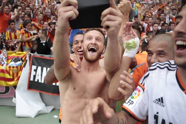 Shkodran Mustafi. League BBVA match played between Almeria UD and Valencia CF. In this picture, Mustafi. xCURROxVALLEJOx 