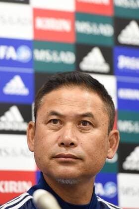Norio Sasaki (JPN), MAY 23, 2015 - Football Soccer : Norio Sasaki head coach attends a press conference PK Pressekonferenz at Marugame Stadium, Kagawa, Japan. NOxTHIRDxPARTYxSALES.  (dlra005053)