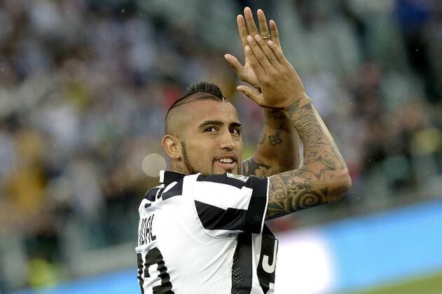 Aktuell Fußball, Italien, serie A Football ITA , Juventus Turin feiert die Meisterschaft Arturo Vidal, 23-05-2015, , Football 2014 2015 serie A Football ITA , Juventus Turin - SSC Napoli , Foto FilippoxAlfero Insidefoto filippoxalfero