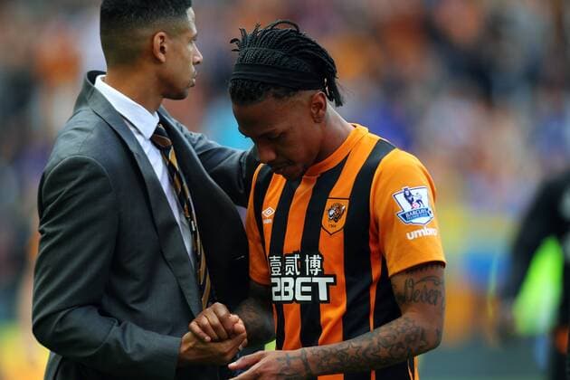24.05.2015. Hull, England. Barclays Premier League. Hull versus Manchester United ManU Hull players are upset after their side is relegated xPaulxKeevilx  ActionPlus11623808