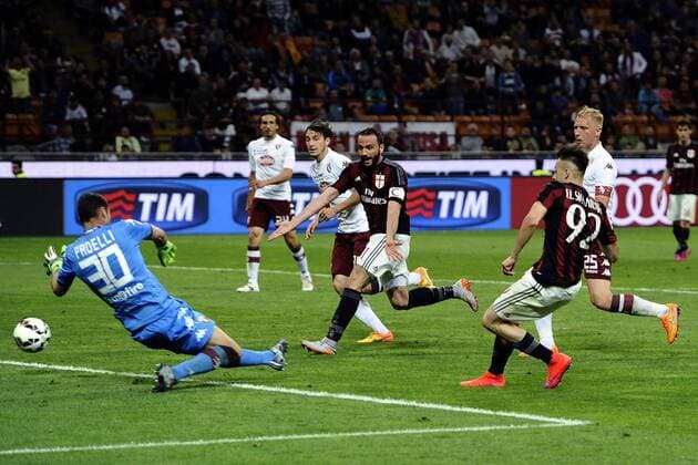 Aktuell Fußball, Italien, serie A Football ITA , AC Mailand - FC Turin 24 05 2015 - serie A Football ITA AC Milan vs Torino FC foto DanielexBuffa Image Pictured: gol Stephan El Shaarawy 