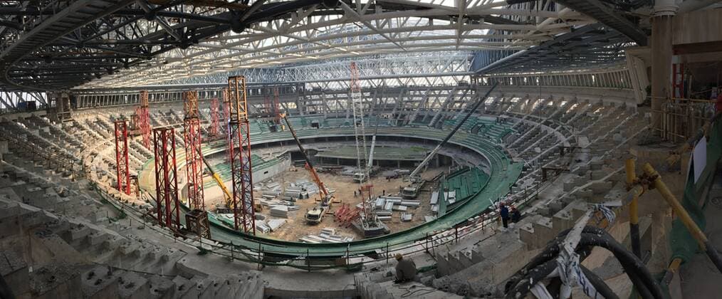 The Wuhan Optical Valley International Tennis Center is under construction in Wuhan city, central China s Hubei province, 28 December 2014.  pbu213847_05