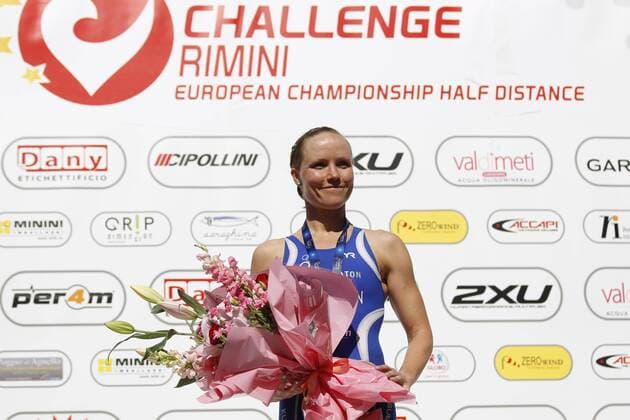 Europameisterin Kaisa Lehtonen (Finnland) Challenge Rimini, Triathlon, Europameisterschaften, 24.05.2015, Copyright: Schülerx xEibner-Pressefoto EP_jse