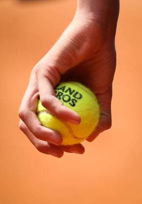 - PARIS, FRANCE: Illustration picture shows a ball during the first round game of the men s singles tournament at the Roland Garros tennis tournament, between Belgian David Goffin and Serbian Filip Krajinovic, in Paris, France, Monday 25 May 2015. Roland Garros Grand Slam takes place from 24 May to 07 June 2015. VIRGINIExLEFOUR  x04630656x