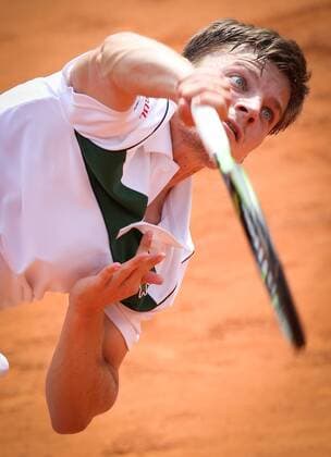 - PARIS, FRANCE: Belgian David Goffin pictured in action during the first round game of the men s singles tournament at the Roland Garros tennis tournament, between Belgian David Goffin and Serbian Filip Krajinovic, in Paris, France, Monday 25 May 2015. Roland Garros Grand Slam takes place from 24 May to 07 June 2015. VIRGINIExLEFOUR  x04630675x
