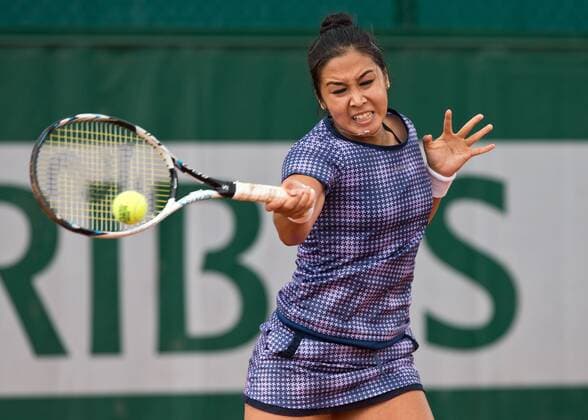 Zarina Diyas (KAZ) Tennis - French Open 2015 - Grand Slam ITF ATP Tennis Herren WTA Tennis Damen - Roland Garros - Paris - - France - 26 May 2015. Juergen Hasenkopf