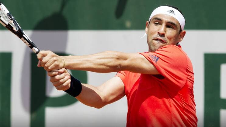 TENNIS - ATP Tennis Herren French Open 2015 PARIS,FRANCE,27.MAY.15 - TENNIS - ATP World Tour, Grand Slam, Roland Garros, French Open. Image shows Marcos Baghdatis (CYP). GEPAxpictures xMatthiasxHauer