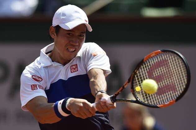 PARIS, 27.05.2015, Kei Nishikori (JPN) bei den Tennis French Open 2015 in Paris