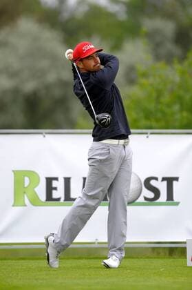 Golf player Adam Rajmont from Czech Republic drives a ball during D+D Real Czech Challenge Open golf tournament of European Challenge Tour in Golf Resort Kuneticka Hora, Dritec, Czech Republic, on Thursday, May 28, 2015. (CTKxPhoto JosefxVostarek) CTKPhotoP201505280538201  JVO 027K