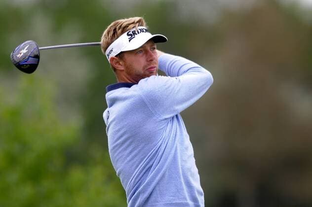 Golf player Ben Evans from United Kingdom drives a ball during D+D Real Czech Challenge Open golf tournament of European Challenge Tour in Golf Resort Kuneticka Hora, Dritec, Czech Republic, on Thursday, May 28, 2015. (CTKxPhoto JosefxVostarek) CTKPhotoP201505280584201  JVO 013