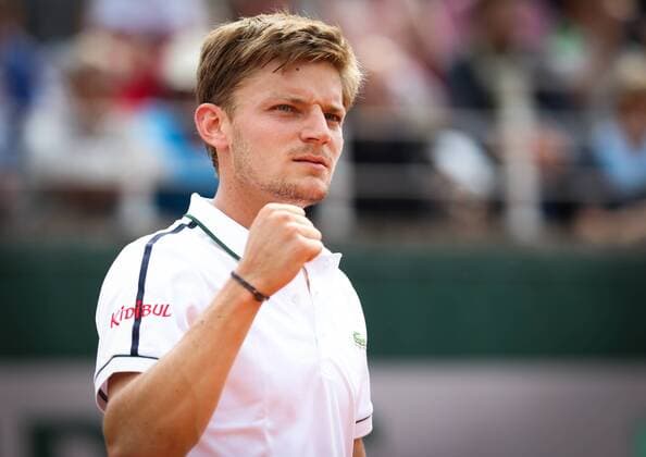 - PARIS, FRANCE: Belgian David Goffin celebrates during a tennis match between Belgian David Goffin and Colombian Santiago Giraldo in round 2 of the men s singles at the Roland Garros French Open tennis tournament, in Paris, France, Thursday 28 May 2015. The Roland Garros Grand Slam takes place from 24 May to 07 June 2015. VIRGINIExLEFOUR  x04632354x