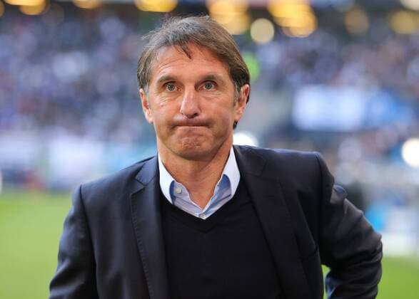 Hamburger SV - Karlsruher SC 1. Fussball Bundesliga Relegations-Hinspiel Saison 2014-2015 Hamburger SV - Karlsruher SC in der Imtech Arena Hamburg Trainer Bruno Labbadia (Hamburger SV)