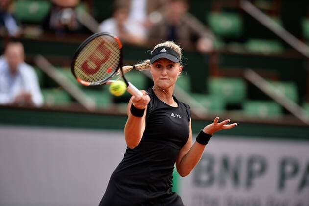 Kristina Mladenovic (fra) - Tennis, French Open 2015, Roland Garros in Paris Frankreich- 28 05 2015 AnthonyBIBARD FEP Panoramic 
