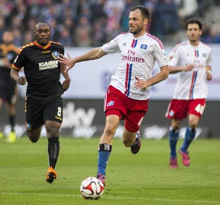 Heiko Westermann (HSV) fürs Rückspiel gelbgesperrt 28.05.2015, Hamburg, Hamburger SV vs. Karlsruher SC Â