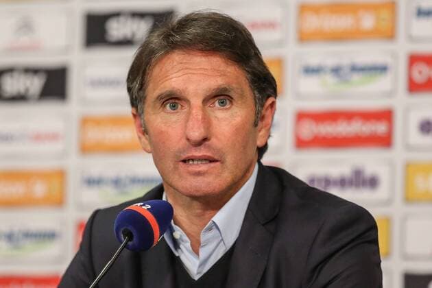 Deutschland, Hamburg , Imtech Arena, Fussball, 1. , 2. Bundesliga, Relegation, Hinspiel, Saison 2014 2015 , Hamburger SV - Karlsruher SC, Trainer Bruno Labbadia(HSV) bei der PK nach dem Spiel