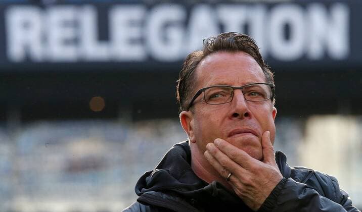 28.05.2015, Fussball Saison 2014 2015, Relegation Hinspiel, Hamburger SV - Karlsruher SC in der IMTECH-Arena Hamburg, Trainer Markus Kauczinski (Karlsruhe) 