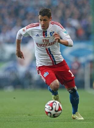 28.05.2015, Fussball Saison 2014 2015, Relegation Hinspiel, Hamburger SV - Karlsruher SC in der IMTECH-Arena Hamburg, Ivo Ilicevic (Hamburg) 