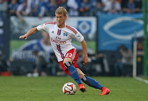 28.05.2015, Fussball Saison 2014 2015, Relegation Hinspiel, Hamburger SV - Karlsruher SC in der IMTECH-Arena Hamburg, Matthias Ostrzolek (Hamburg) 
