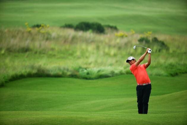 SHANGHAI, CHINA - MAY 29: (CHINA OUT) Sejun Yoon of the United States in action during the second round match in 2015 Pingan Bank China Tour - PGA Golf Herren Tour China Series - Lanhai Open at Lan Hai International Golf Club on May 29, 2015 in Shanghai, China.  CFP468201796 