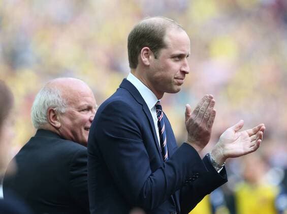 FA Chairman Greg Dyke and Prince William applauds the Abide with me singers FA Cup Final - Arsenal vs Aston Villa - Wembley Stadium - England - 30th May 2015 - Picture David Klein Sportimage EDITORIAL USE ONLY. No use with unauthorised audio, video, data, fixture lists, club league logos or live services. Online in-match use limited to 120 images, no video emulation. No use in betting, games or single club league player publications.