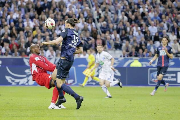 Aktuell Fußball, Frankreich, Coupe de France, AJ Auxerre - Paris St. Germain Zlatan Ibrahimovic (psg), Donovan LEON (AJ Auxerre) FOOTBALL : Paris st Germain vs AJ Auxerre - Coupe de France Finale - 30 05 2015 StephaneAllaman 