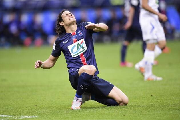 Aktuell Fußball, Frankreich, Coupe de France, AJ Auxerre - Paris St. Germain deception de Edinson Cavani (PSG) FOOTBALL : PSG vs Auxerre - Finale coupe de France - 30 05 2015 