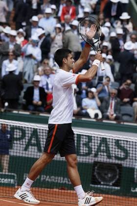 Tennis - French Open - Roland Garros, Paris, France - MAY 30: Novak Djokovic during their singles match at the French Open tennis tournament at the Roland Garros stadium in Paris, France, May 30 2015 