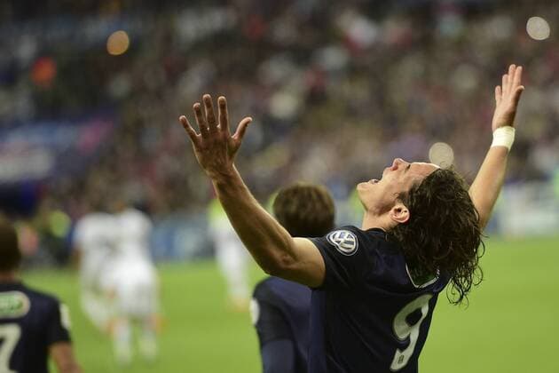 Aktuell Fußball, Frankreich, Coupe de France, AJ Auxerre - Paris St. Germain joie de Edinson Cavani (PSG) apres son but FOOTBALL : PSG vs Auxerre - Finale coupe de France - 30 05 2015 