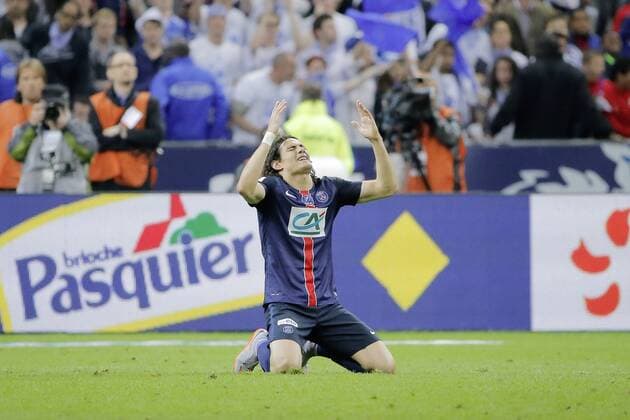 Edinson Roberto Paulo Cavani Gomez (psg) (El Matador) (El Botija) (Florestan) celebre la victoire, David Luiz Moreira Marinho (psg) FOOTBALL : Paris st Germain vs AJ Auxerre - Coupe de France Finale - 30 05 2015 StephaneAllaman Panoramic 