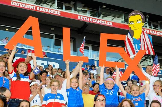May 30, 2015: United States fans hold up a sign for forward Alex Morgan (not pictured) prior to a International Friendly Länderspiel match between the Korea Republic and the United States at Red Bull Arena in Harrison, New Jersey. The Korea Republic and United States played to a 0-0 tie. Rich Barnes CSM SOCCER 2015: Korea Republic vs United States MAY 30 - ZUMAc04_