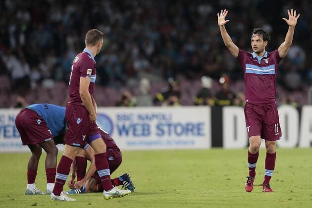 Aktuell Fußball, Italien, Serie A, SSC Neapel - Lazio Rom Marco Parolo Lazio, goal celebration Napoli 31-05-2015 Stadio San Paolo Football Calcio Serie A 2014 2015 SSC Napoli vs. Lazio Roma cesarexpurini