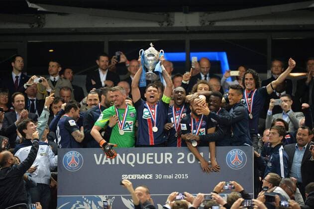 Thiago Silva (psg) - remise de la Coupe de France au PSG FOOTBALL : Paris Saint Germain PSG - Finale Coupe de France - 30 05 2015 AnthonyBIBARD FEP Panoramic 