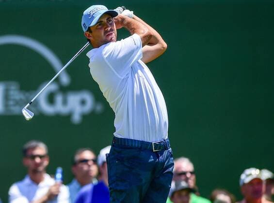 May 31, 2015: Mark Hubbard tees off on 17 during final round play of the AT&T Byron Nelson Championship at TPC Four Seasons in Irving, Texas. GOLF: MAY 31 PGA Golf Herren - AT&T Byron Nelson Championship - Final Round Icon150531044 EDITORIAL USE ONLY