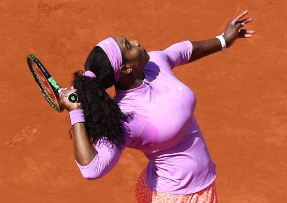 - PARIS, FRANCE: American Serena Williams pictured in action during a tennis match between US Sloane Stephens and US Serena Williams in the 1 8 finals of the women s singles at the Roland Garros French Open tennis tournament, in Paris, France, Monday 01 June 2015. The Roland Garros Grand Slam takes place from 24 May to 07 June 2015. VIRGINIExLEFOUR  x04635016x