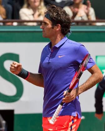 Roger Federer (SUI) macht die Faust und jubelt,Jubel,Emotion, Tennis - French Open 2015 - Grand Slam ITF ATP Tennis Herren WTA Tennis Damen - Roland Garros - Paris - - France - 1 June 2015.