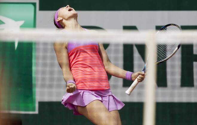 TENNIS - WTA Tennis Damen French Open 2015 PARIS,FRANCE,02.JUN.15 - TENNIS - WTA Tour, Grand Slam, Roland Garros, French Open. Image shows the rejoicing of Lucie Safarova (CZE). GEPAxpictures xMatthiasxHauer