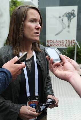 - PARIS, FRANCE: Former tennis number one Justine Henin talks to journalists during the Roland Garros French Open tennis tournament, in Paris, France, Wednesday 03 June 2015. The Roland Garros Grand Slam takes place from 24 May to 07 June 2015. VIRGINIExLEFOUR  x04636050x