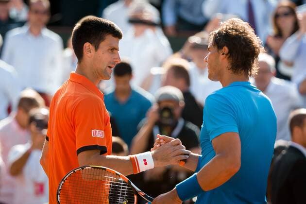 June 3, 2015: Novak Djokovic of Serbia celebrates winning a Quarterfinal match against Rafael Nadal of Spain on day eleven of the 2015 French Open tennis tournament at Roland Garros in Paris, France. Djokovic won 75 63 61. Sydney Low Cal Media. Tennis 2015: French Open JUNE 3 - ZUMAc04_