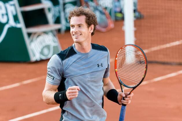 June 3, 2015: Andy Murray of United Kingdom celebrates winning a Quarterfinal match against David Ferrer of Spain on day eleven of the 2015 French Open tennis tournament at Roland Garros in Paris, France. Murray won 76 62 57 61. Sydney Low Cal Media. Tennis 2015: French Open JUNE 3 - ZUMAc04_