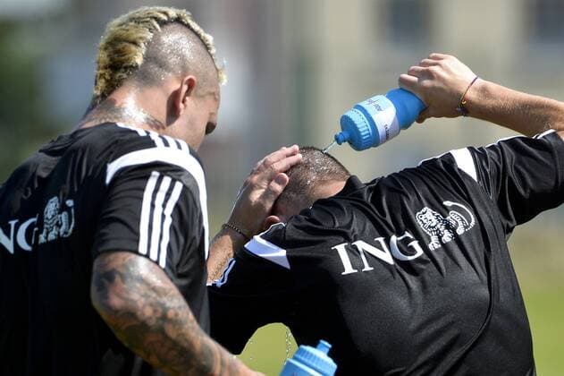 - BORDEAUX, FRANCE: Belgium s Radja Nainggolan pictured during a training session on the fourth day of the training camp of Belgian national soccer team The Red Devils in Bordeaux, France, Thursday 04 June 2015. The Devils are preparing for a friendly game against France and a Euro 2016 qualification game against Wales. DIRKxWAEM  x04636647x