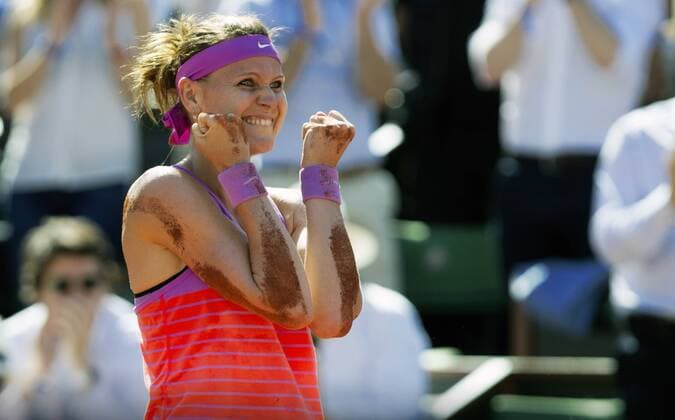 TENNIS - WTA Tennis Damen French Open 2015 PARIS,FRANCE,04.JUN.15 - TENNIS - WTA Tour, Grand Slam, Roland Garros, French Open. Image shows the rejoicing of Lucie Safarova (CZE). GEPAxpictures xMatthiasxHauer
