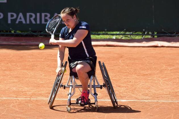 Aktuell Tennis, French Open in Paris, Behindertensport, Rollstuhltennis Aniek Van Koot (ned) TENNIS : Roland Garros French Open 2015 - Internationaux de France - 04 06 2015 
