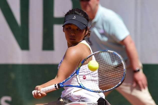 Aktuell Tennis, French Open in Paris, Behindertensport, Rollstuhltennis Yui Kaliji (jpn) TENNIS : Roland Garros French Open 2015 - Internationaux de France - 04 06 2015 